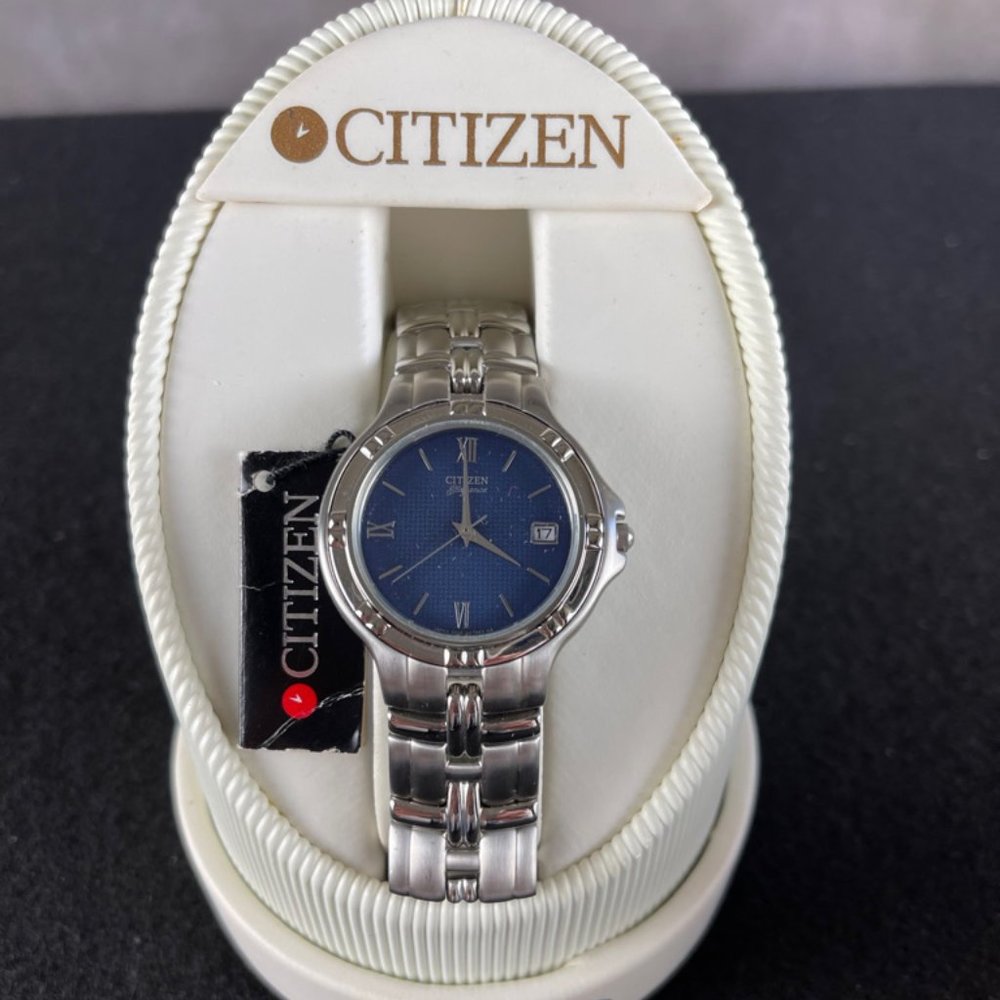 NEW Citizen Elegance Dress Watch 6870 Silver With Blue Dial New W/All Papers